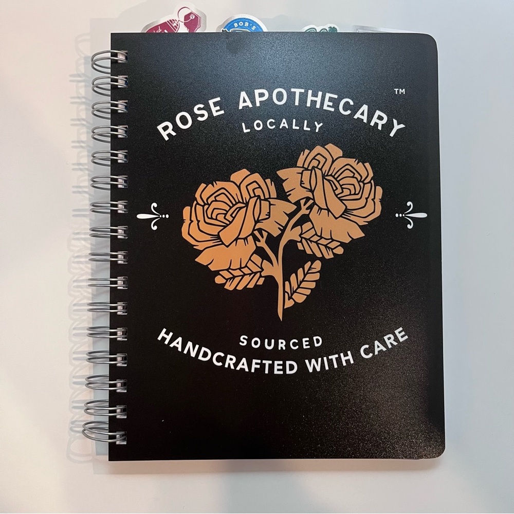 Schitt$ Creek Rose Apothecary Spiral Black Notebook Journal